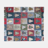 Festliches Patchwork-Weihnachtsbaum-Muster (4) Fleecedecke (Vorderseite (Horizontal))