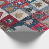 Festliches Patchwork-Weihnachtsbaum-Muster (4) Geschenkpapier (Ecke)