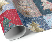 Festliches Patchwork-Weihnachtsbaum-Muster (4) Geschenkpapier (Rolleneckpunkt)