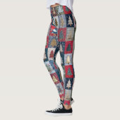 Festliches Patchwork-Weihnachtsbaum-Muster (4) Leggings (Links)
