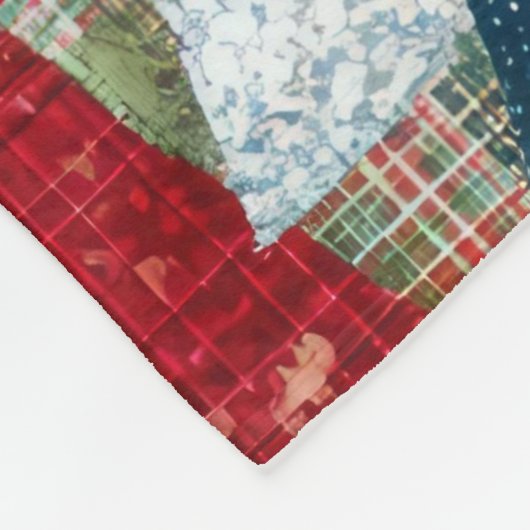 Festliches Patchwork-Weihnachtsbaum-Muster Fleecedecke (Ecke)