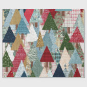 Festliches Patchwork-Weihnachtsbaum-Muster Geschenkpapier (Flach)