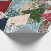 Festliches Patchwork-Weihnachtsbaum-Muster Geschenkpapier (Ecke)