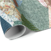 Festliches Patchwork-Weihnachtsbaum-Muster Geschenkpapier (Rolleneckpunkt)