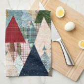 Festliches Patchwork-Weihnachtsbaum-Muster Geschirrtuch (Viertel Falte)