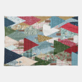 Festliches Patchwork-Weihnachtsbaum-Muster Geschirrtuch (Horizontal)