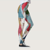 Festliches Patchwork-Weihnachtsbaum-Muster Leggings (Rechts)