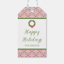 Festliches personalisiertes Feiertags-Geschenk-Tag