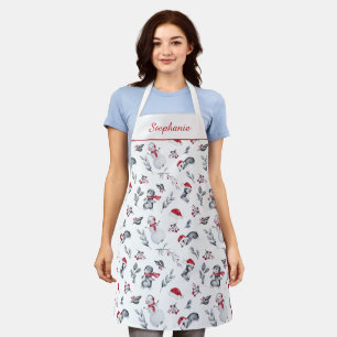 Festliches personalisiertes Weihnachts-Pinguin-Aqu Schürze