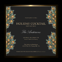 Festliches Pfauenferien Cocktail Weihnachten Party Einladung