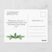Festliches Pine Branch Kraut Weihnachtsfeiertag FO Postkarte (Rückseite)