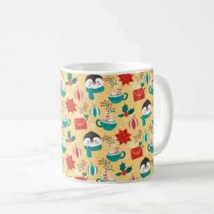 "Festliches Pinguin-Urlaubsmuster" Kaffeetasse
