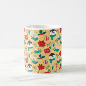 "Festliches Pinguin-Urlaubsmuster" Kaffeetasse (Mittel)