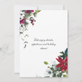 Festliches Poinsettia Weihnachtsfeiertag Open Hous Einladung (Rückseite)
