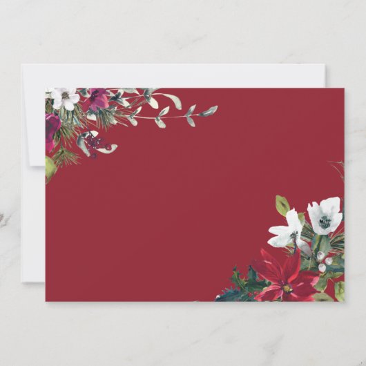 Festliches Poinsettia Weihnachtsfest Tea Party Einladung (Rückseite)