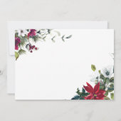 Festliches Poinsettia Weihnachtsfest Tea Party Einladung (Rückseite)