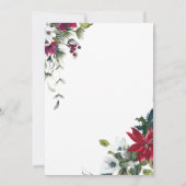 Festliches Poinsettia Weihnachtsfest Tea Party Einladung (Rückseite)