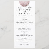 Festliches Probe Abendessen | Rosa Blush Moon Menükarte (Vorderseite)