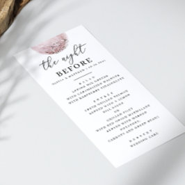 Festliches Probe Abendessen | Rosa Blush Moon Menükarte