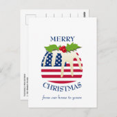 Festliches Pudding mit Patriotic USA FLAG Weihnach Postkarte (Vorne/Hinten)