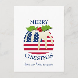 Festliches Pudding mit Patriotic USA FLAG Weihnach Postkarte