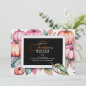 Festliches Pumpkin Frame Erntedank Dinner Einladung (Stehend Vorderseite)