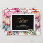 Festliches Pumpkin Frame Erntedank Dinner Einladung (Vorne/Hinten)