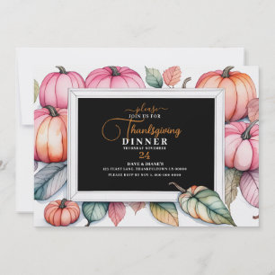 Festliches Pumpkin Frame Erntedank Dinner Einladung