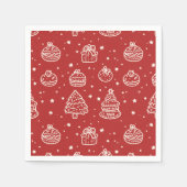 Festliches Red Minimal Weihnachtskost Serviette (Vorderseite)