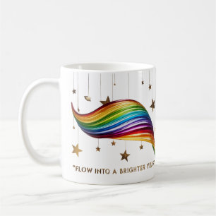 Festliches Regenbogen-Quilling-Stechpalmen-Abstrak Kaffeetasse