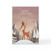 Festliches Reh. Tiefes und verschneites Weihnachts