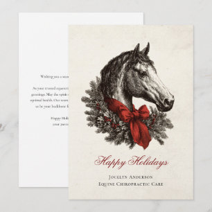 Festliches Reitsport-Unternehmen Weihnachtsgrüße Feiertagskarte