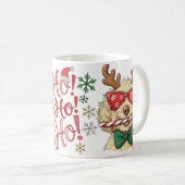 Festliches Rentier Goldendoodle Weihnachtskaffee Kaffeetasse (VorderseiteRechts)