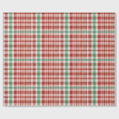 Festliches Retro-Rot-Grün-Textur-Karomuster  Geschenkpapier (Flach)