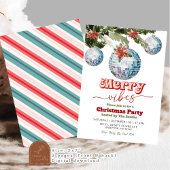 Festliches Retro-Weihnachtsdiskoball-Party Einladung