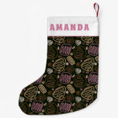 Festliches rosa-One-Line-künstlerisches Zeichn-Mus Kleiner Weihnachtsstrumpf (Rückseite)