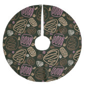 Festliches rosa-One-Line-künstlerisches Zeichn-Mus Polyester Weihnachtsbaumdecke (Vorderseite)