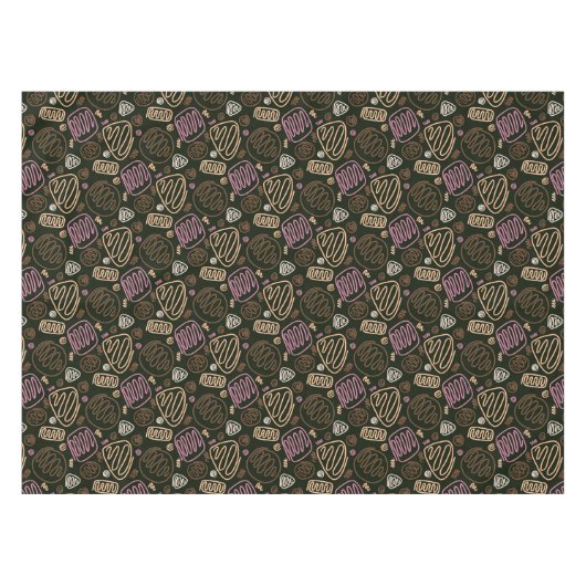 Festliches rosa-One-Line-künstlerisches Zeichn-Mus Tischdecke (Vorderseite (Horizontal))