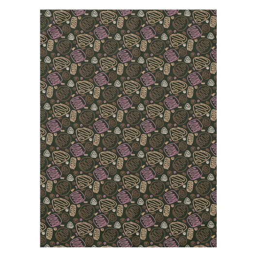 Festliches rosa-One-Line-künstlerisches Zeichn-Mus Tischdecke (Vorderseite)