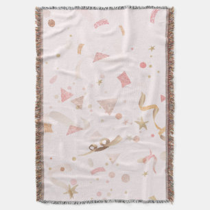 Festliches rosa und goldenes Muster Decke