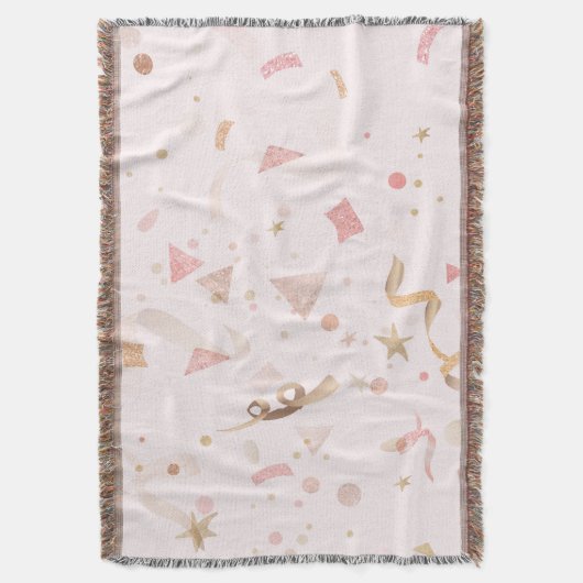 Festliches rosa und goldenes Muster Decke (Vorderseite Vertikal)