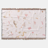 Festliches rosa und goldenes Muster Decke (Vorderseite)