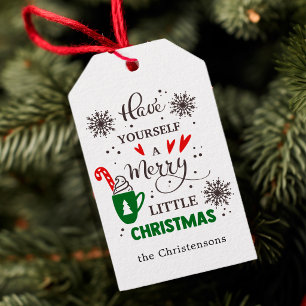 Festliches Rot Grün Habt Ein Fröhliches Weihnachte Geschenkanhänger