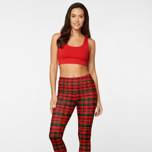 Festliches Rot- und Grün-Weihnachtskaromuster Leggings