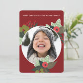 Festliches Rotes Botanisches Foto Weihnachten (Stehend Vorderseite)