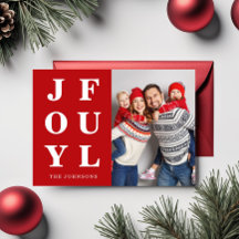 Festliches rotes fröhliches Ein-Foto-Weihnachten 