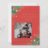 Festliches Rotes frostes Weihnachtsfest Foto Feiertagskarte (Rückseite)