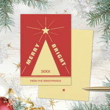 Festliches rotes modernes geometrisches Christbaum