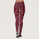 Festliches rotes Schneeflöckchen Leggings (Rückseite)
