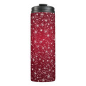 Festliches rotes Schneeglöckchen Thermosbecher (Vorderseite)